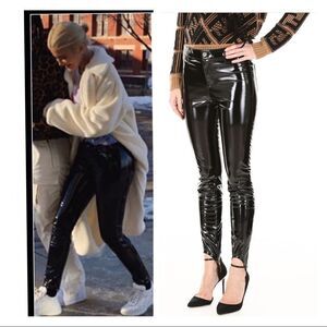 RtA Vinyl Black Suspender Pants Size 24